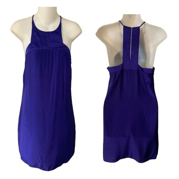 Anthropologie Alice & Trixie Shift Dress Small S Royal Purple SILK Racerback - Picture 1 of 8